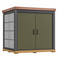 Cobertizo de Metal con Puertas Dobles de Acero Verde 220 cm x 150 cm x 210 cm