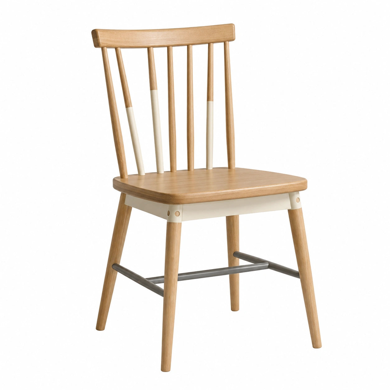 Silla de madera maciza con respaldo de listones