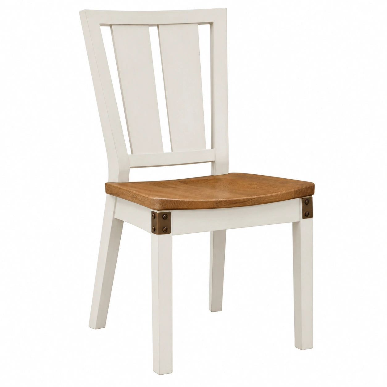 Silla de madera con asiento de roble y respaldo alto