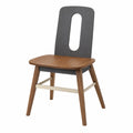 Silla de Madera con Respaldo Negro y Asiento de Nogal