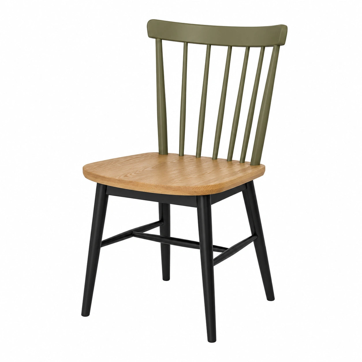 Silla de Madera y Metal Verde y Negro