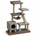 Árbol rascador de madera y sisal para gatos con plataformas