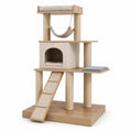 Árbol rascador para gatos de madera y tela con cojines