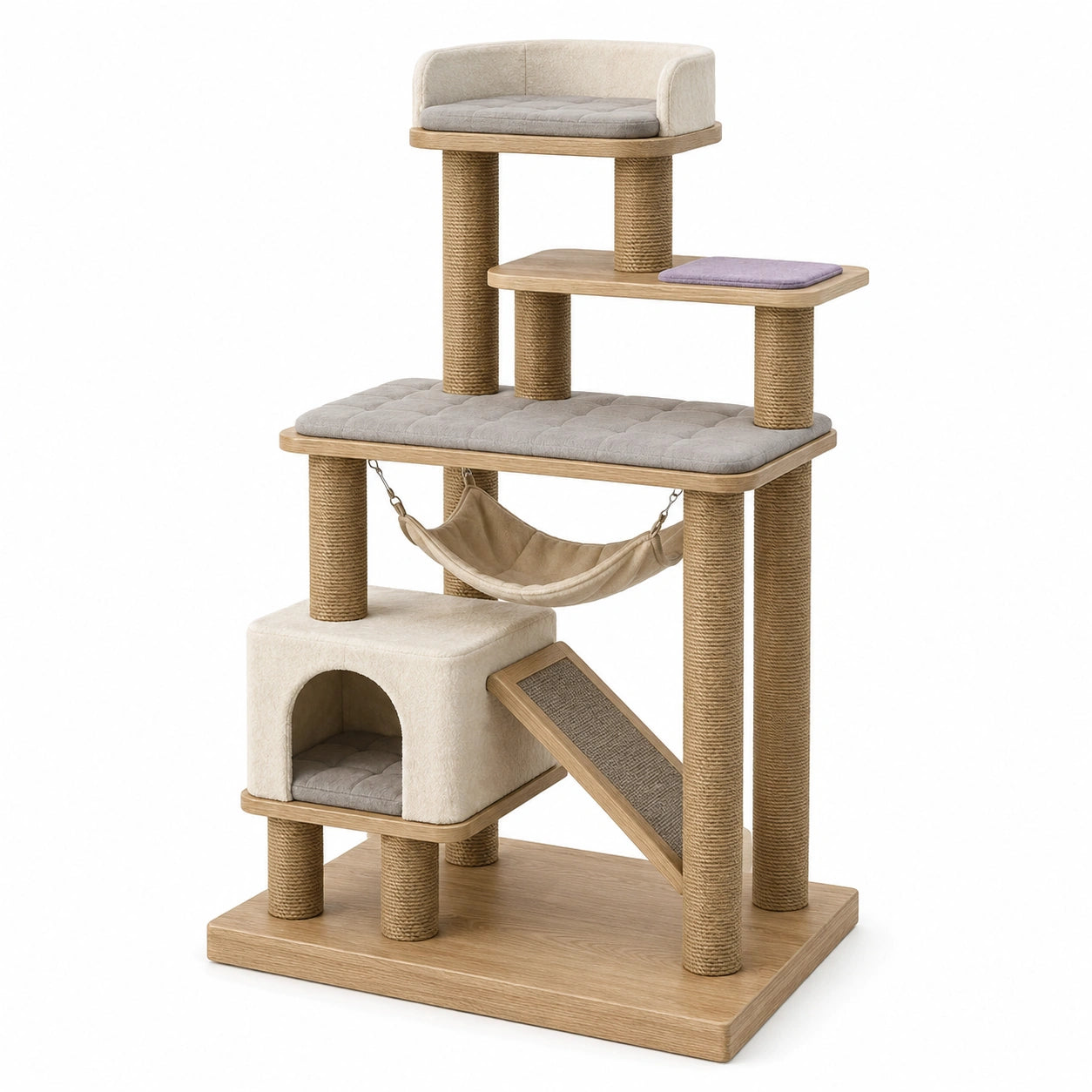 Árbol para Gatos con Rascador de Madera y Sisal