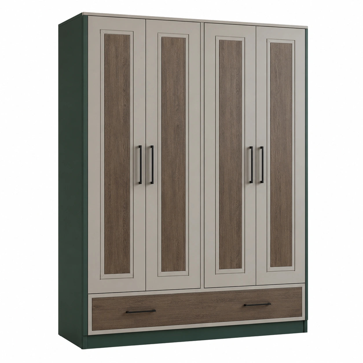 Armario de Madera con 4 Puertas y 1 Cajón