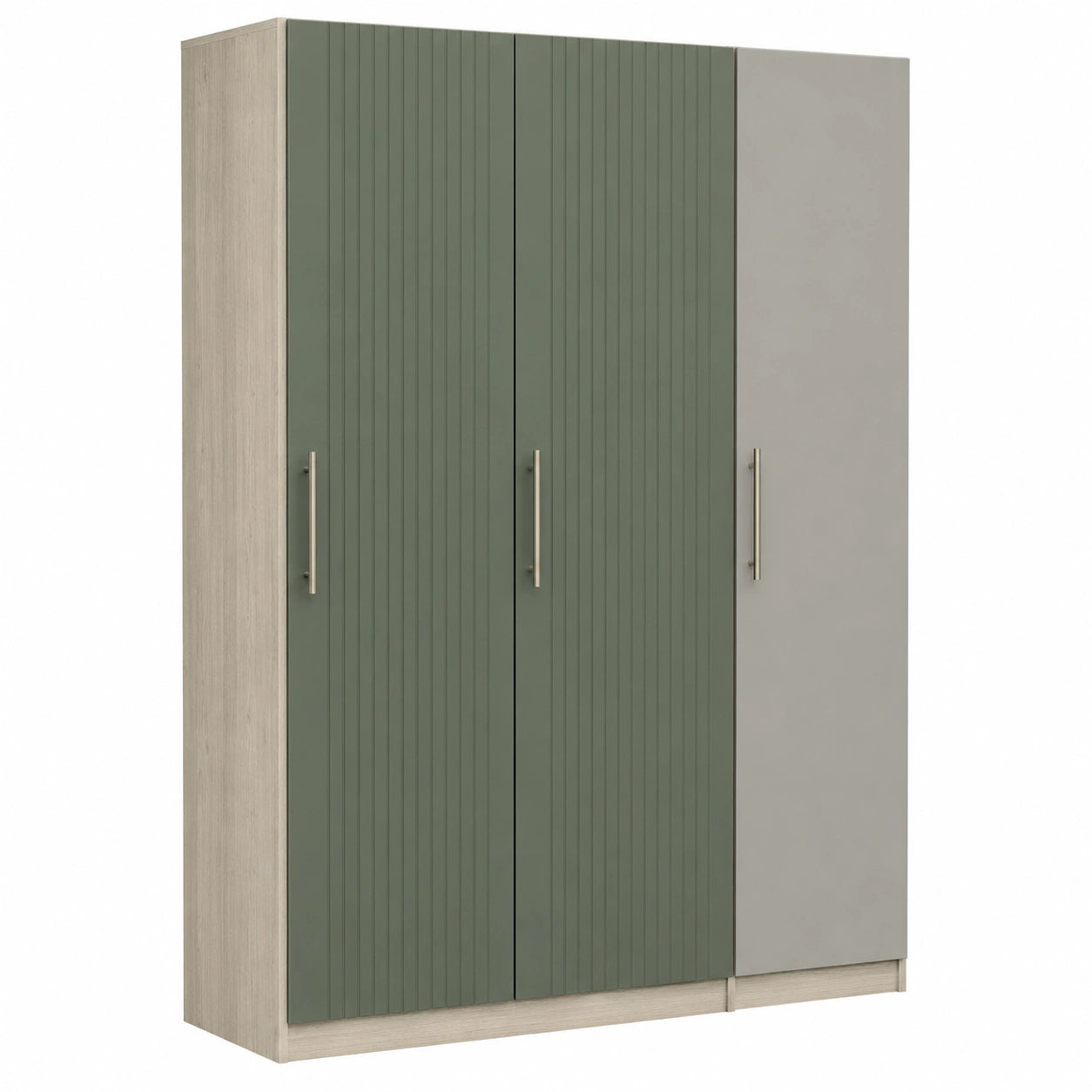 Armario de Madera MDF 3 Puertas Verde y Gris 200x150x50 cm