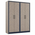 Armario de 4 puertas de madera aglomerada en Marrón y Gris