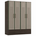 Armario de Madera MDF con 4 Puertas y Cajones 180x60x210 cm
