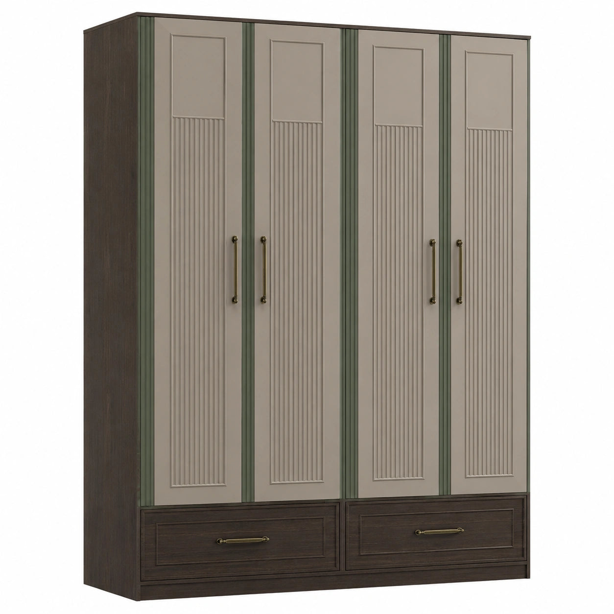 Armario de Madera MDF con 4 Puertas y Cajones 180x60x210 cm