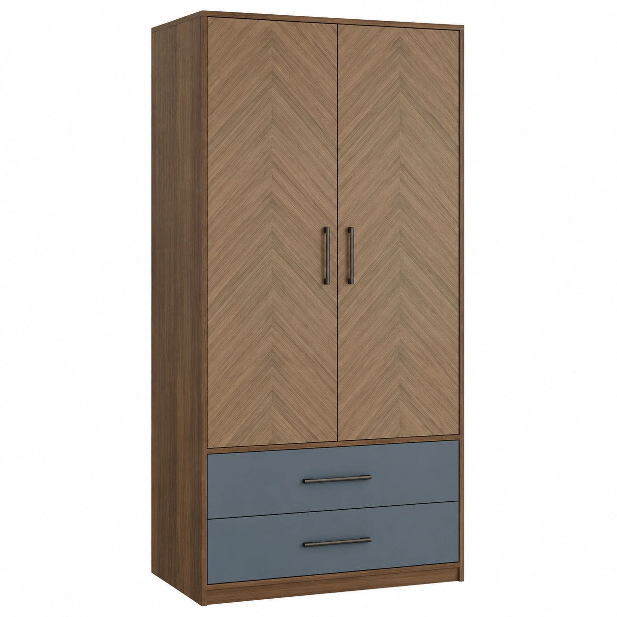 Armario de madera con 2 puertas y 2 cajones