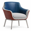 Sillón con Asiento de Tela y Respaldo de Cuero Sintético