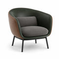 Sillón de Tela y Cuero Sintético con Patas Metálicas