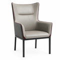 Sillón de Cuero Sintético Gris con Patas de Metal