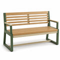 Banco de jardín de metal y madera de acacia 120 cm