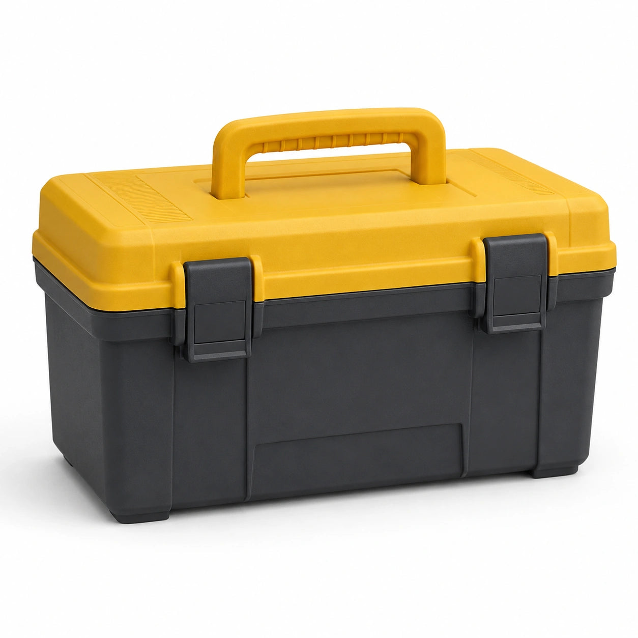 Caja de herramientas de polipropileno amarillo y negro 40 cm x 20 cm x 18 cm