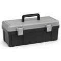 Caja de Herramientas de Plástico con Asa Negra y Gris