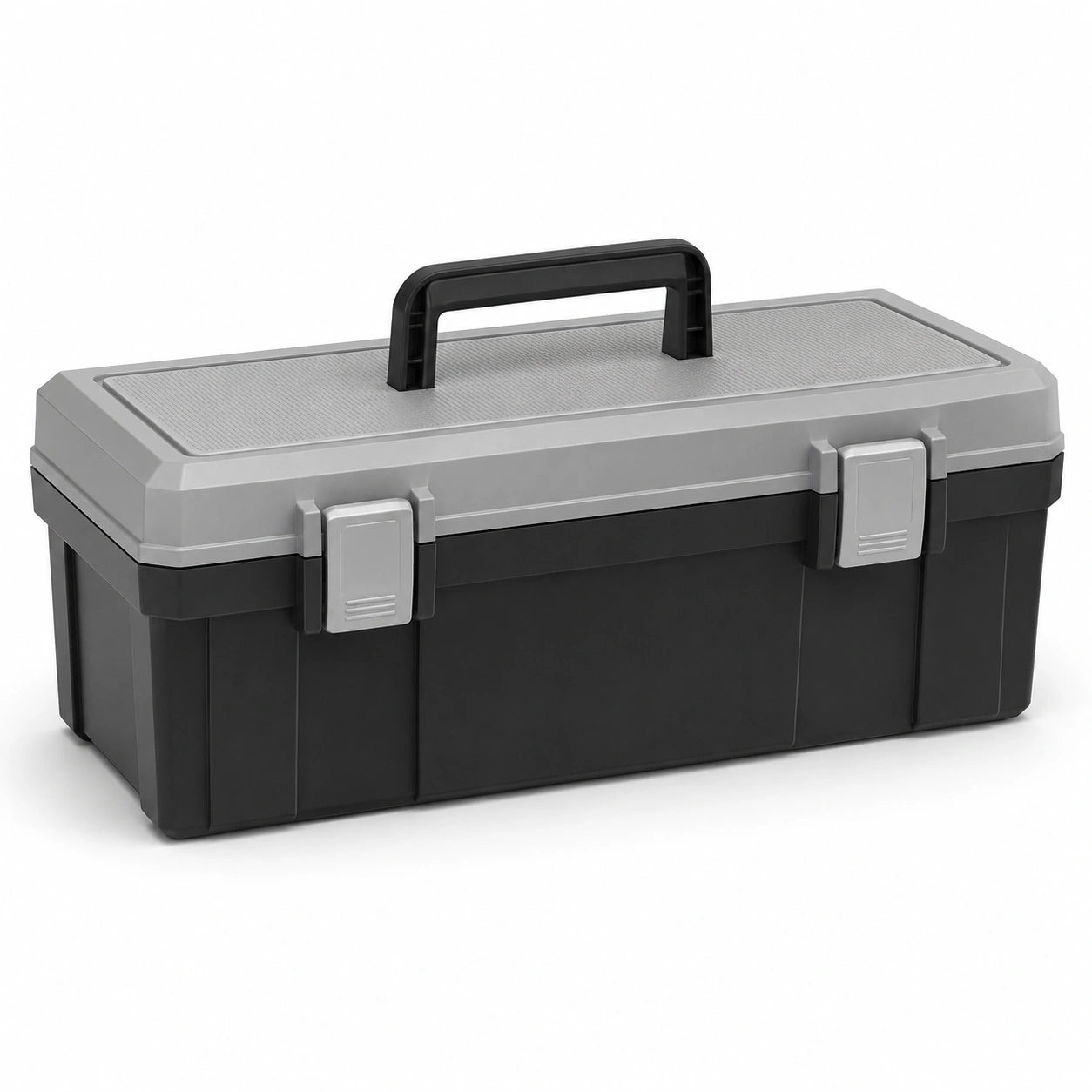 Caja de Herramientas de Plástico con Asa Negra y Gris
