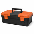 Caja de herramientas de plástico negro y naranja