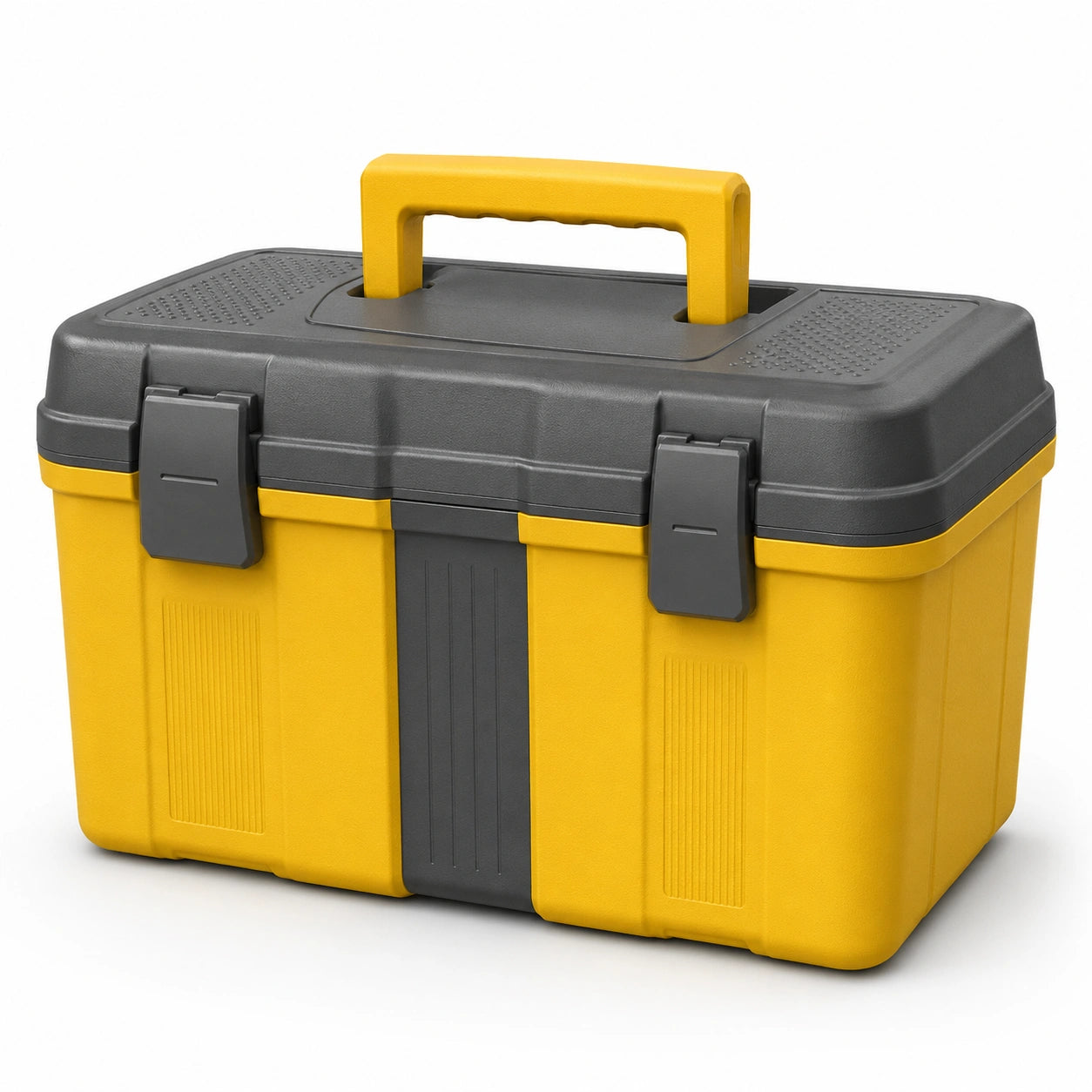 Caja de herramientas de plástico amarillo y gris 40x20x20 cm