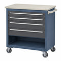 Carro de herramientas con cajones de metal y bandeja superior de MDF Gris/Azul