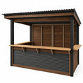 Puesto de Madera y Metal para Exterior con Techo Ondulado