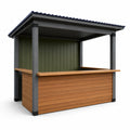 Puesto de Madera y Metal para Exterior 200x150x250 cm