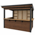 Puesto de Venta de Madera y Metal para Exterior Marrón/Negro