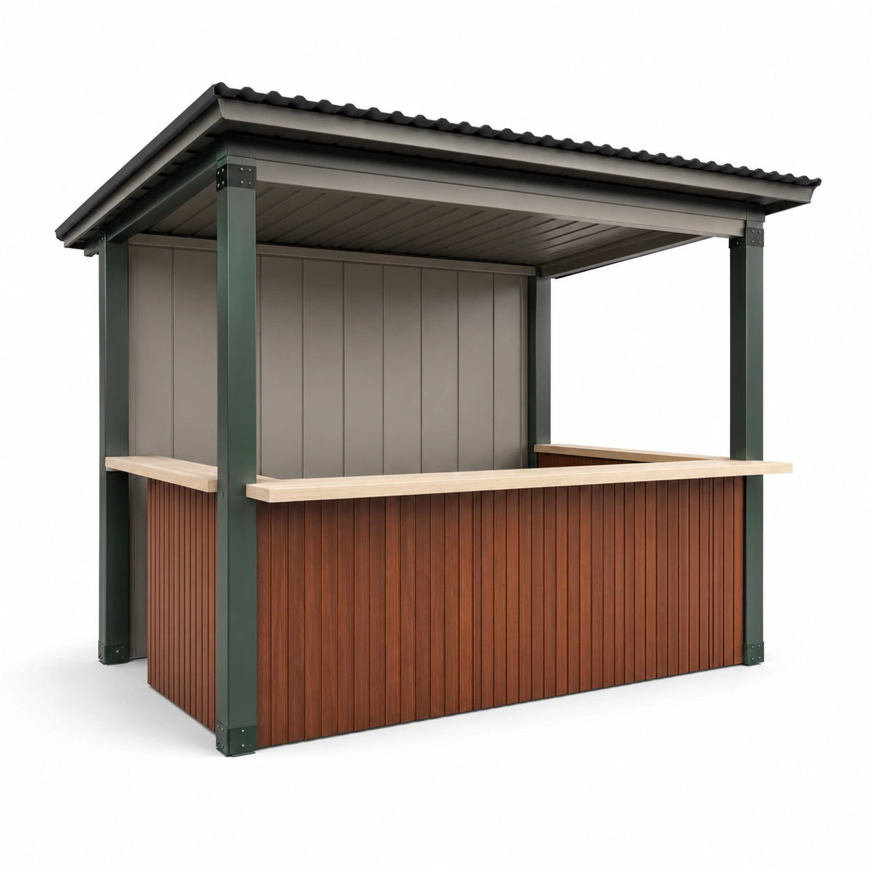 Kiosco de Madera y Acero para Exterior