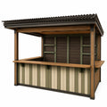 Puesto Exterior de Madera y Acero Marrón/Verde