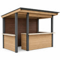 Puesto de Madera y Acero para Exteriores con Techo Inclinado