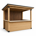 Puesto de Madera de Pino con Techo de Metal para Exterior 200x150x100 cm Marrón/Natural
