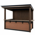Puesto de Madera y Acero Corrugado para Exterior