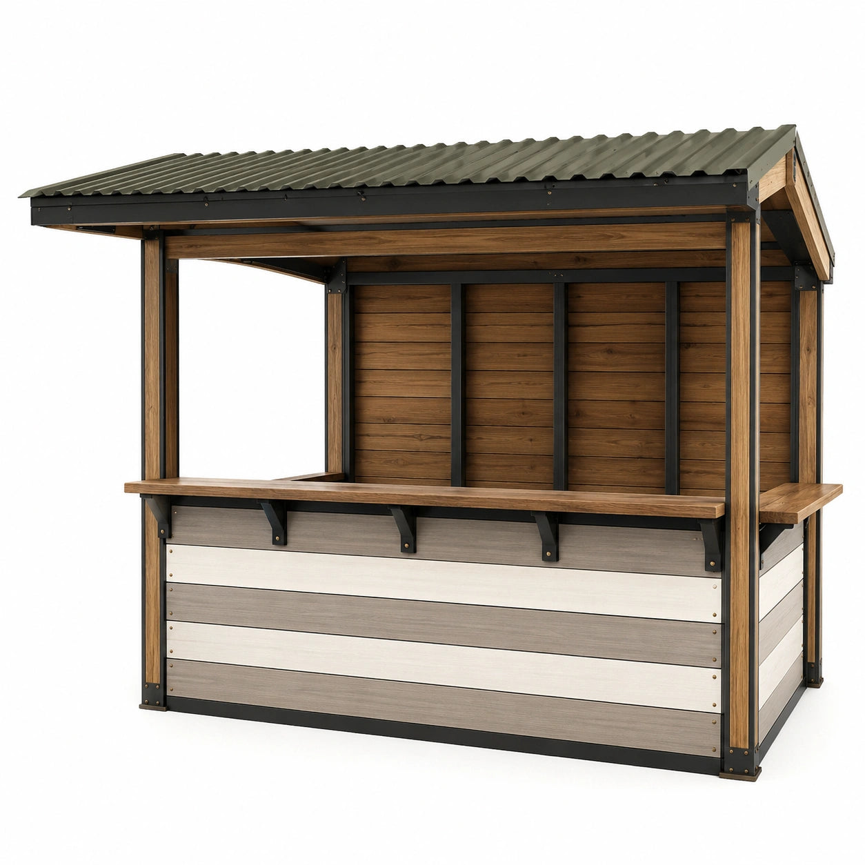 Puesto de Madera y Metal para Exterior