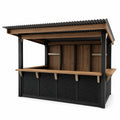 Quiosco de Madera y Metal para Exterior con Techo Inclinado